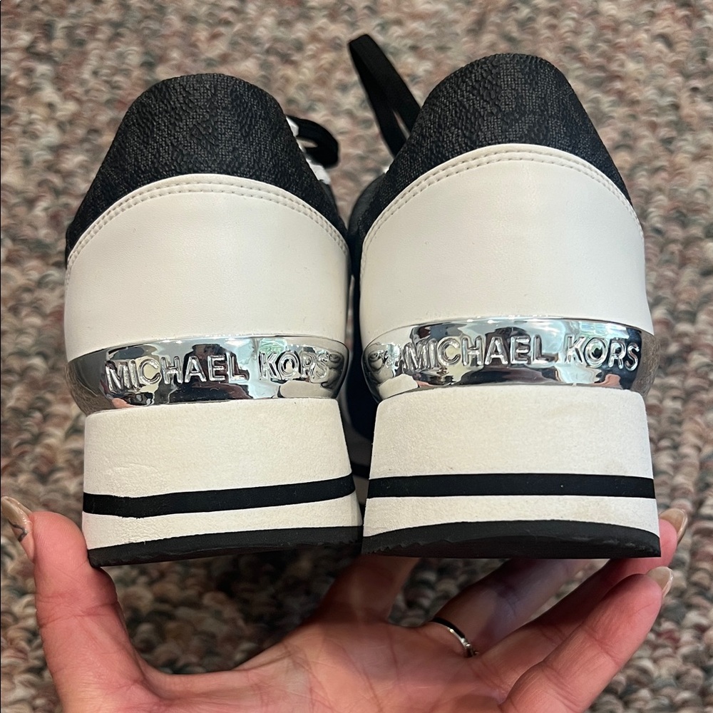 Michael Kors Black and White Sneakers - Picture 3 of 5